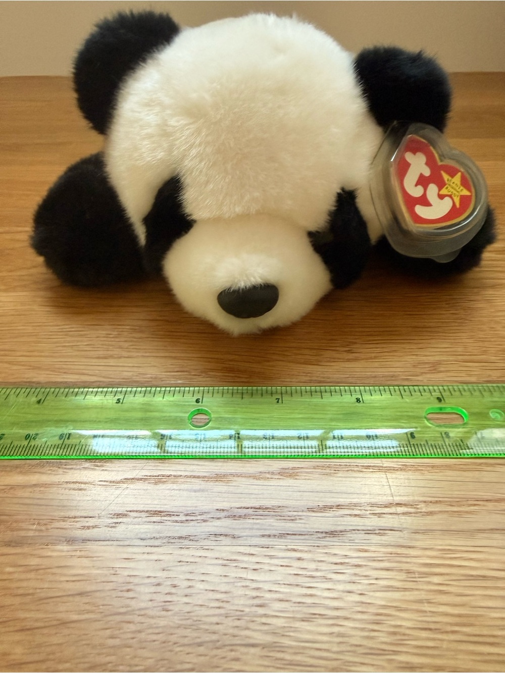 Ty Plush Panda in Black and White with protected Heart Tag - Peking from 1998